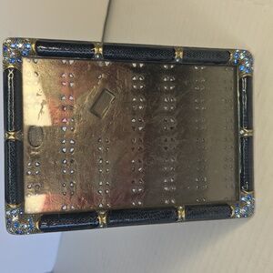 Tizo Design Ornate Victorian Blue Picture Frame With Swarozski Crystals. 4x6